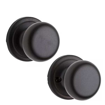 Kwikset Kwikset: Hancock Passage Door Knob with Round Rose / Venetian Bronze KWS-720H-RDT-11P